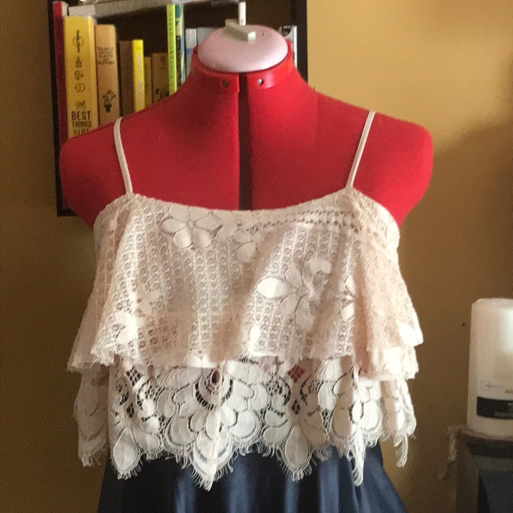 Flouncy Lace Crop Top